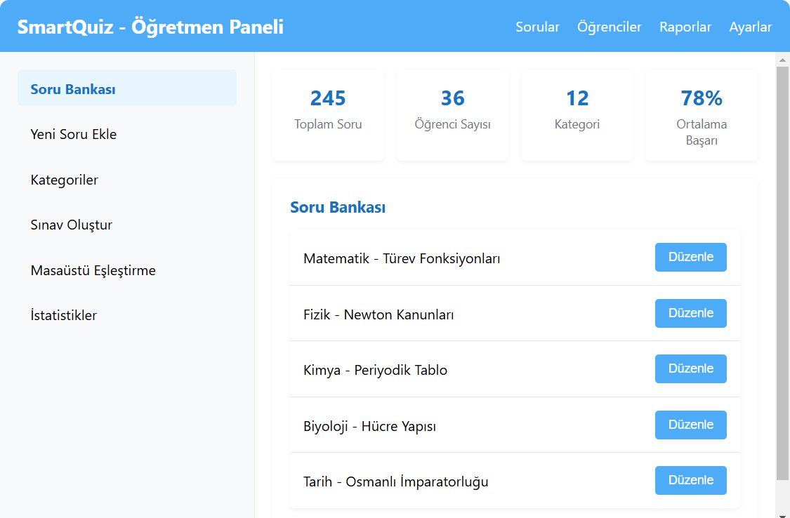 Web Uygulaması Ekran Görüntüsü